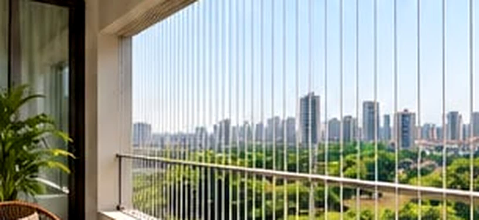 Open living space with view-friendly safety